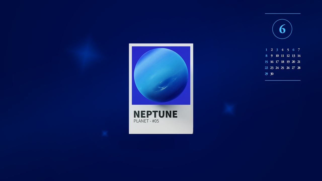 16 해왕성 3D A - 2025년6월 노트북배경화면