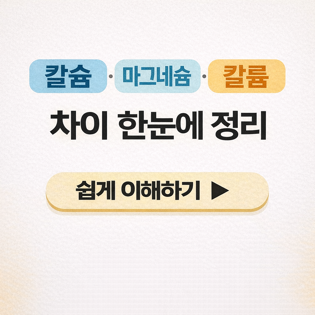 칼슘·마그네슘·칼륨 차이 한눈에 정리|헷갈리는 미네랄 쉽게 이해하기