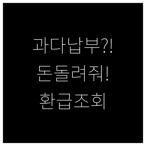 건강보험료 연말정산 과다납부 환급 조..