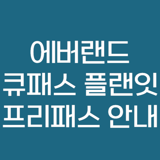 에버랜드 큐패스 프리패스 플랜잇 예약 및 할인, 탑승 대기 없는 팁 안내