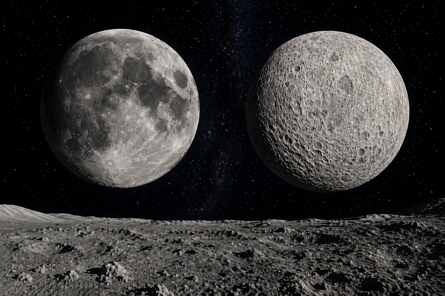 달의 뒷면은 왜 앞면과 모습이 다를까? (지각 두께의 차이, 검은 바다가 적은 이유, 초기 충돌의 흔적)