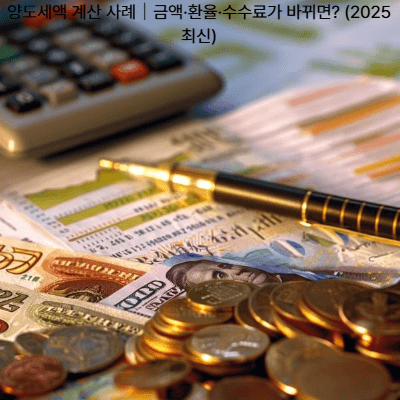 양도세액 계산 사례｜금액&middot;환율&middot;수수료가 바뀌면 (2025 최신)