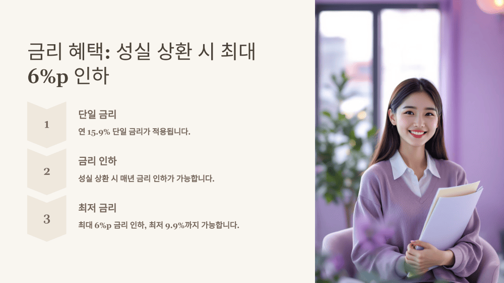 금리 혜택: 성실 상환 시 최대 6%p 인하