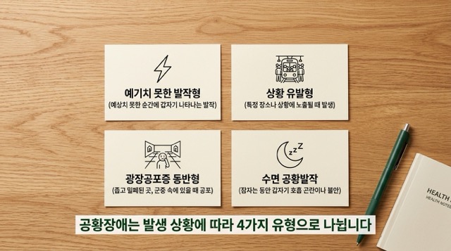 공황장애 종류 예기치 못한 발작형 상황형 광장공포증 수면 공황 4가지