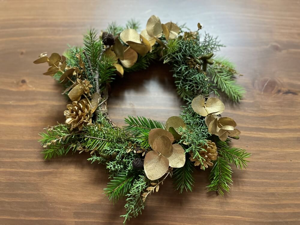 꾸까 크리스마스 리스 키트 - 완성 전체 모습