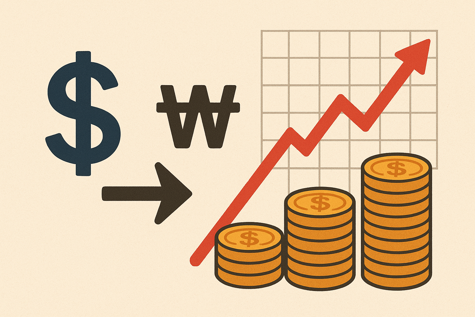 환율과 주식시장 관련 이미지