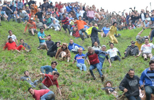 영국 축제 '치즈 굴리기 축제'