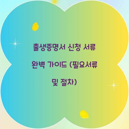 출생증명서 신청 서류
