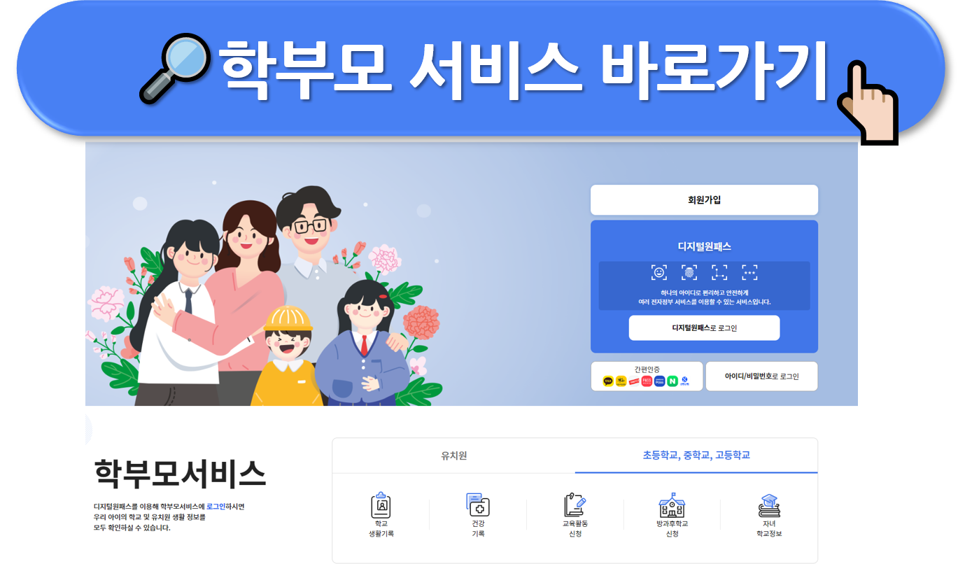 나이스 플러스(NEiS+) 사용방법 (학부모 서비스)