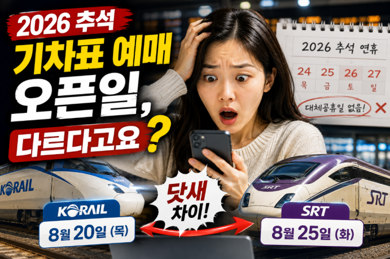 2026 추석 기차표 예매 일정|코레일·SRT 예매일과 미리 준비할 것