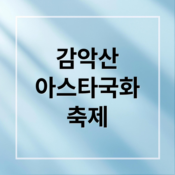 감악산 이스타국화 축제 A to Z: 아름다운 꽃, 풍경, 즐길 거리 완벽 정리