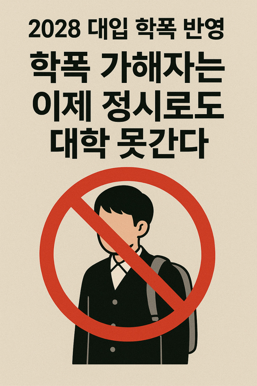 2028 대입 학폭 반영 으로 학폭 가해자는 정시로도 대학 입학이 어려워졌다는 내용의 그림