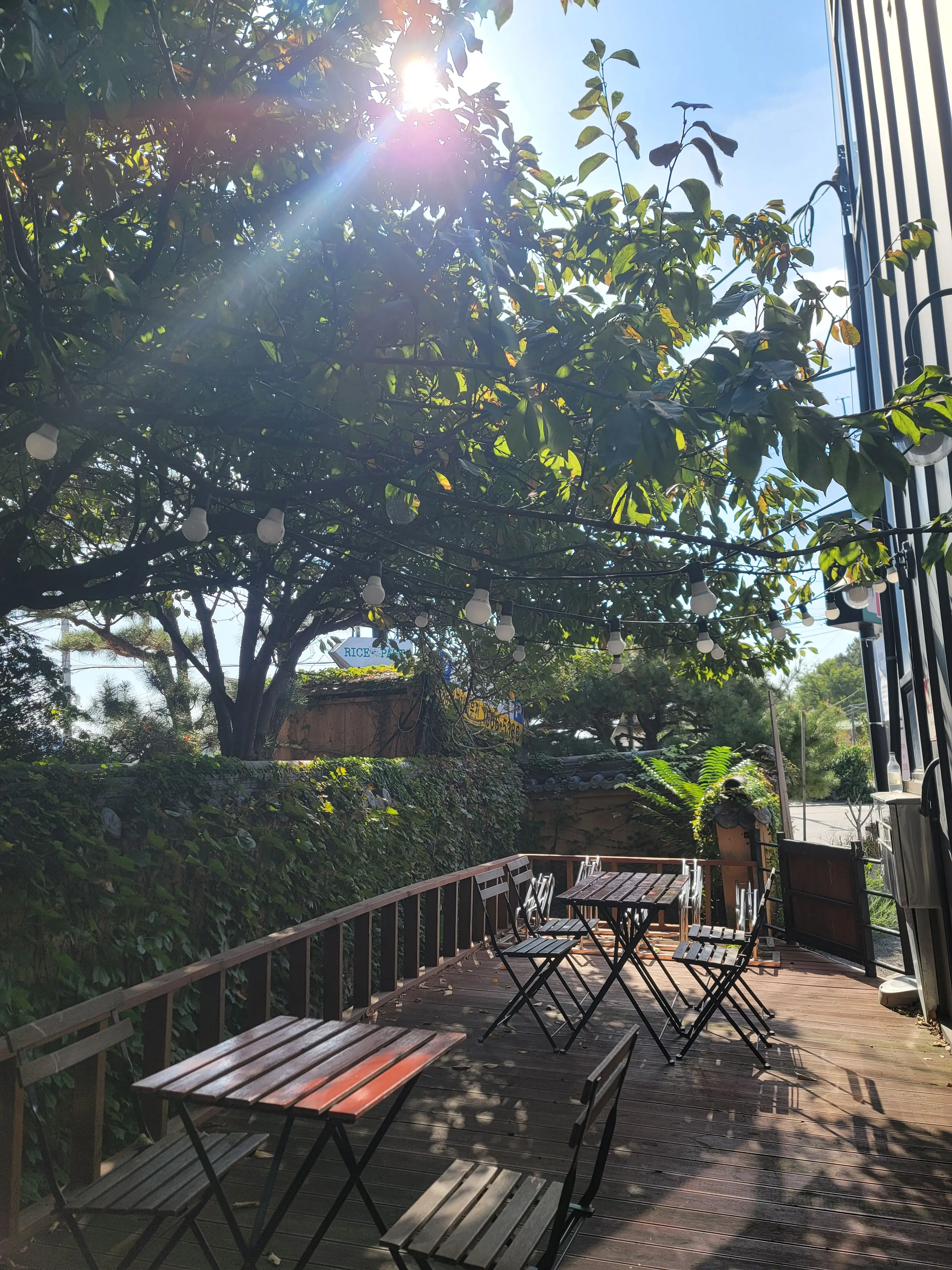 라온커피 외부 테라스