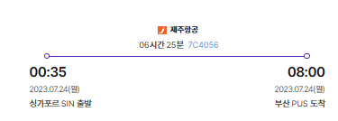 출발 항공편