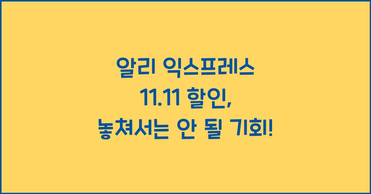 알리 익스프레스 11.11 할인