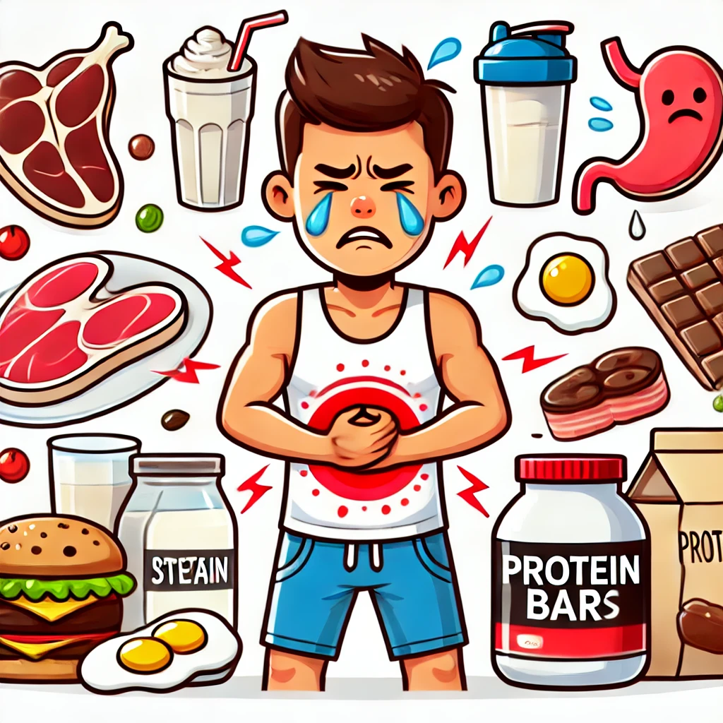 단백질 과다 섭취 배아픔