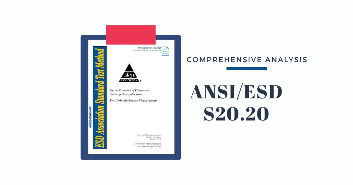 ANSI/ESD S20.20 스탠다드 표준 기준을 보여주는 그림