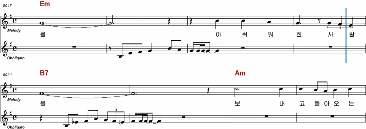 남진 김포가도 악보