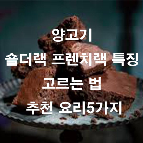 양고기 숄더랙 프렌치랙 특징 고르는 법 추천 요리5가지