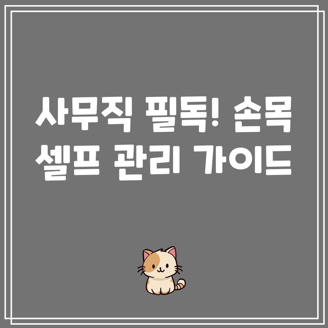 사무직 필독! 손목 셀프 관리 가이드