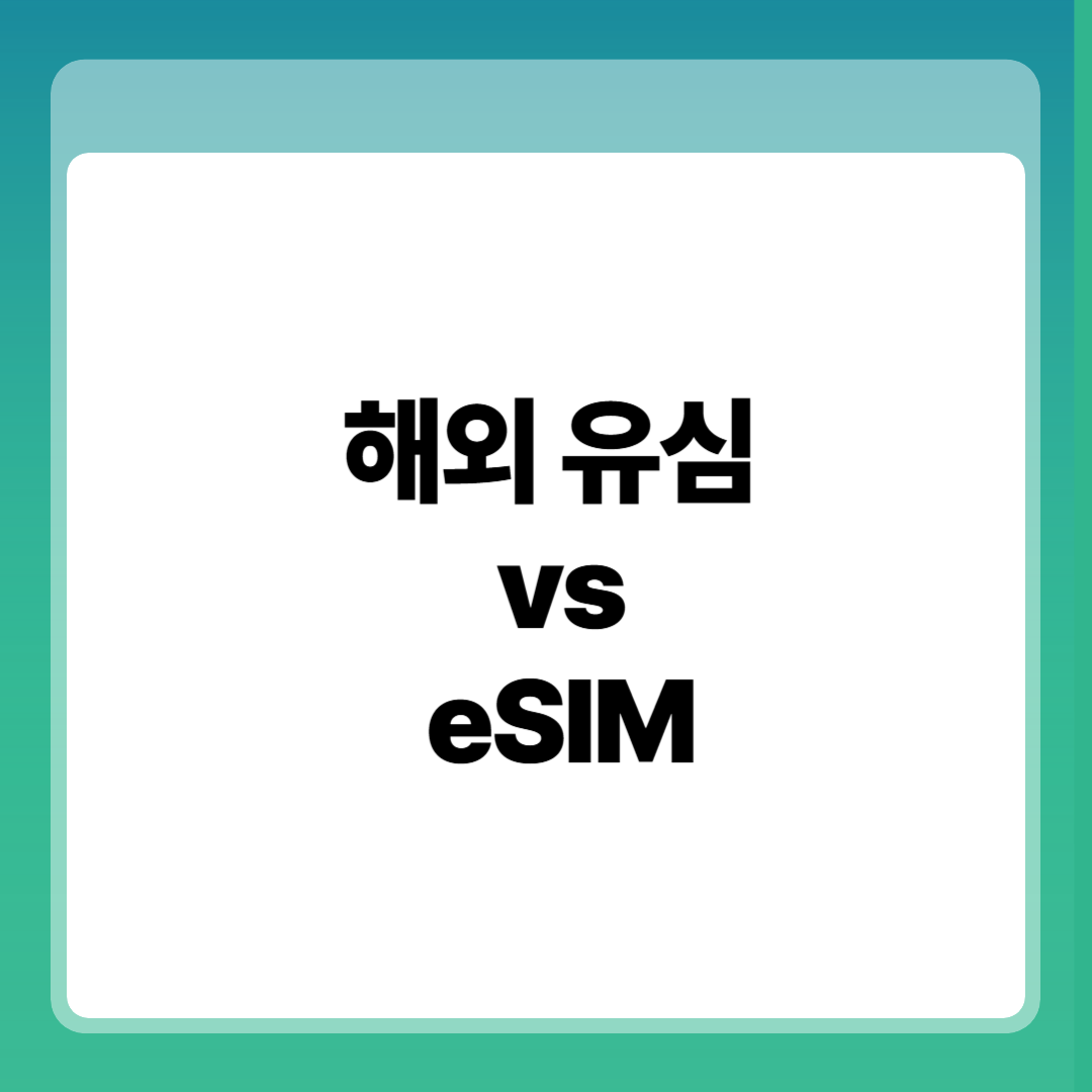 해외 유심 vs eSIM, 모르면 손해인 가장 저렴한 인터넷 꿀팁