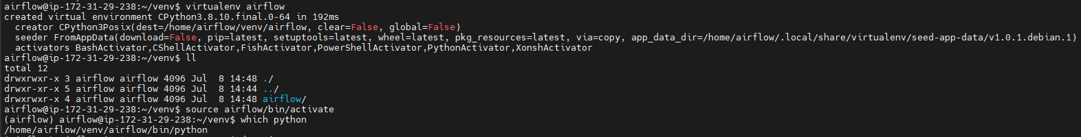 가상환경 생성 확인