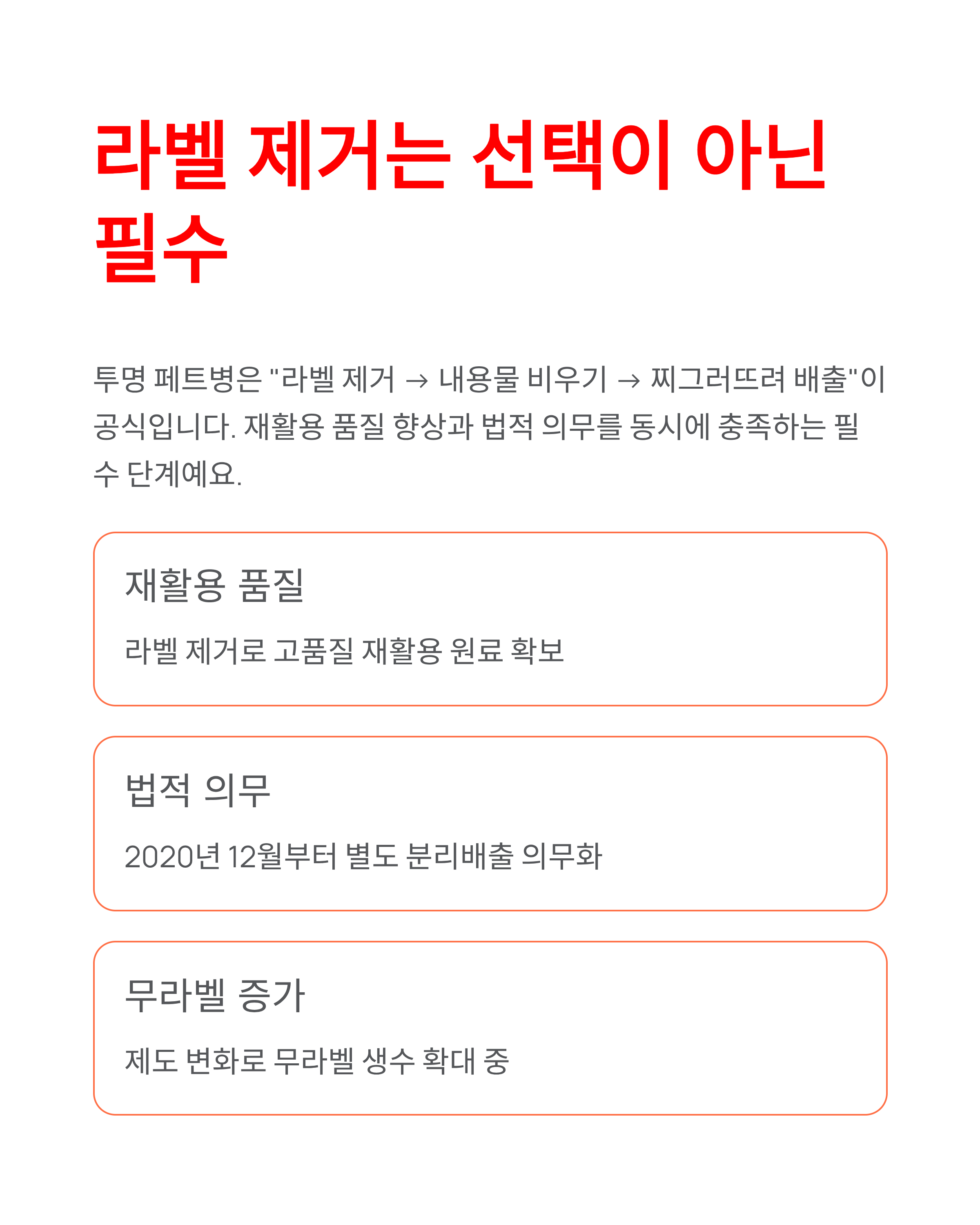 페트병 라벨 제거 꼭 필요한가? 과태료까지 나오는 이유