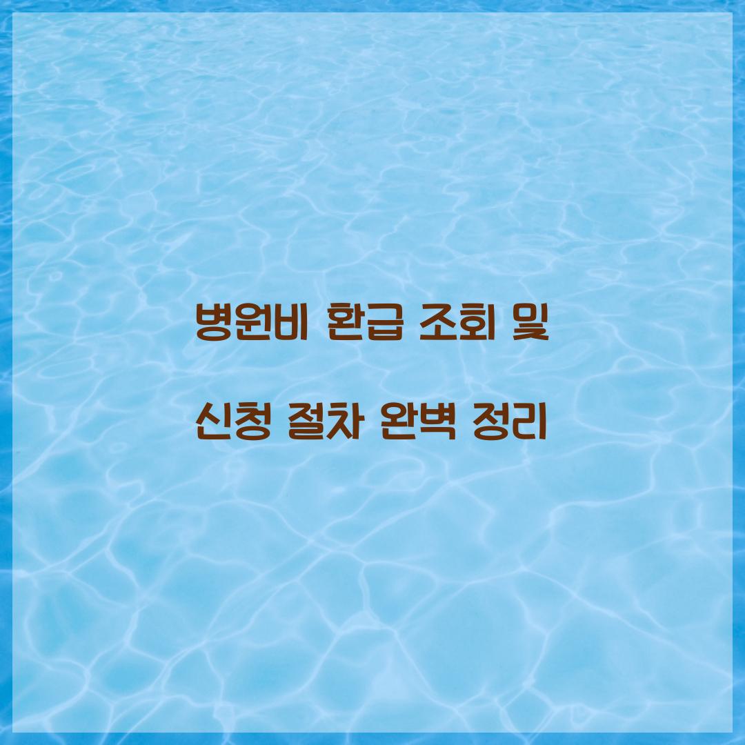 병원비 환급 조회