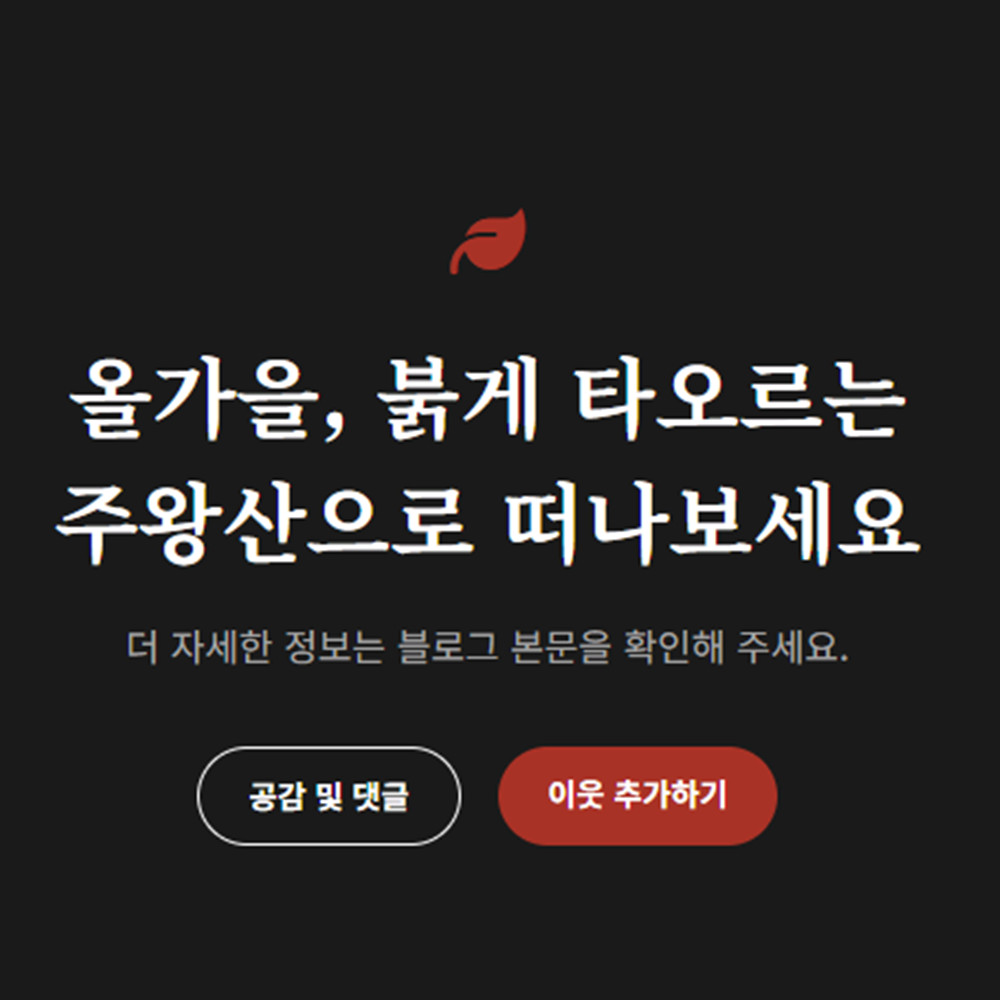 주왕산 단풍 절정시기