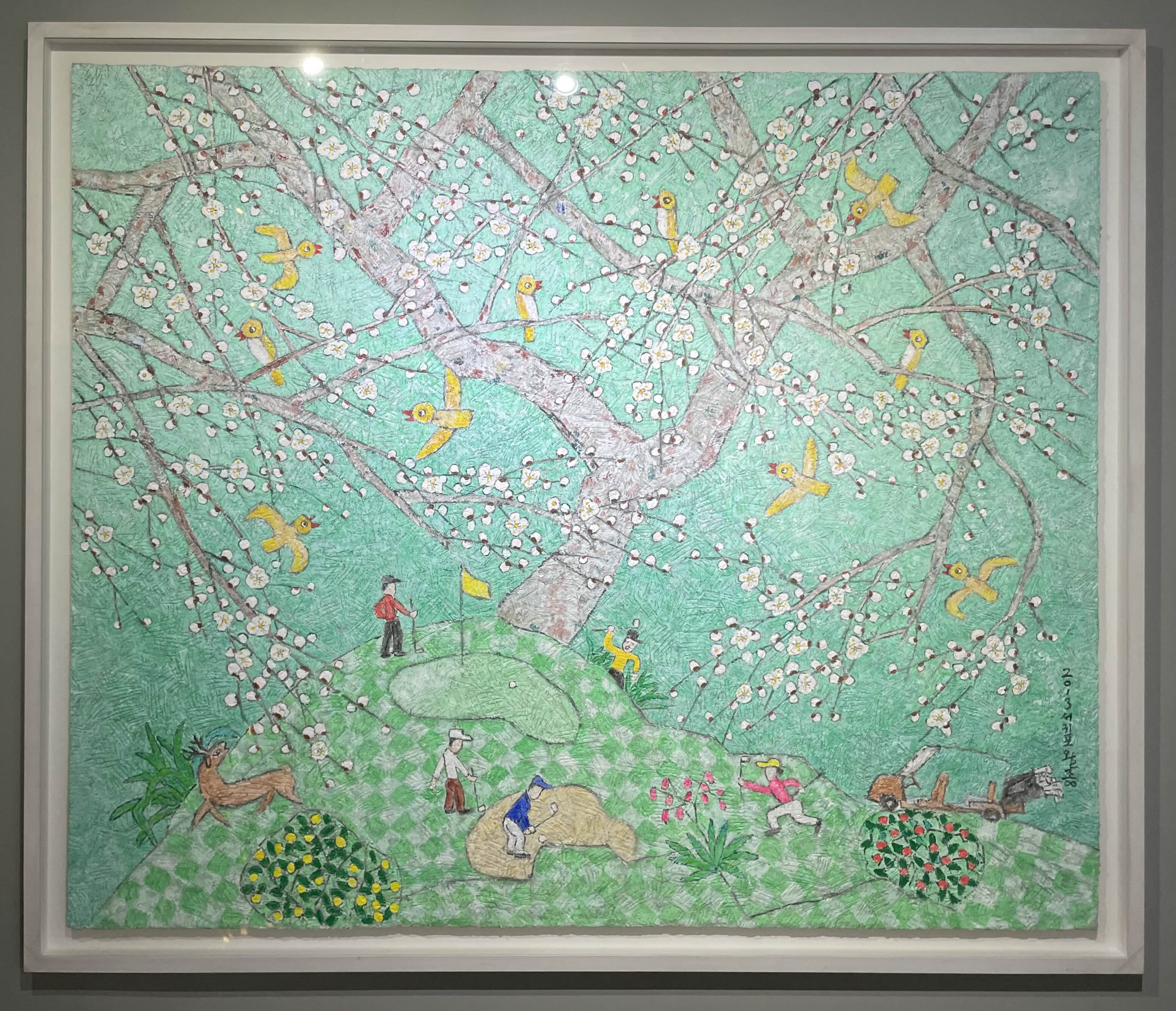 이종왈-제주생활의 중도(2013, 장지 위에 혼합재료)