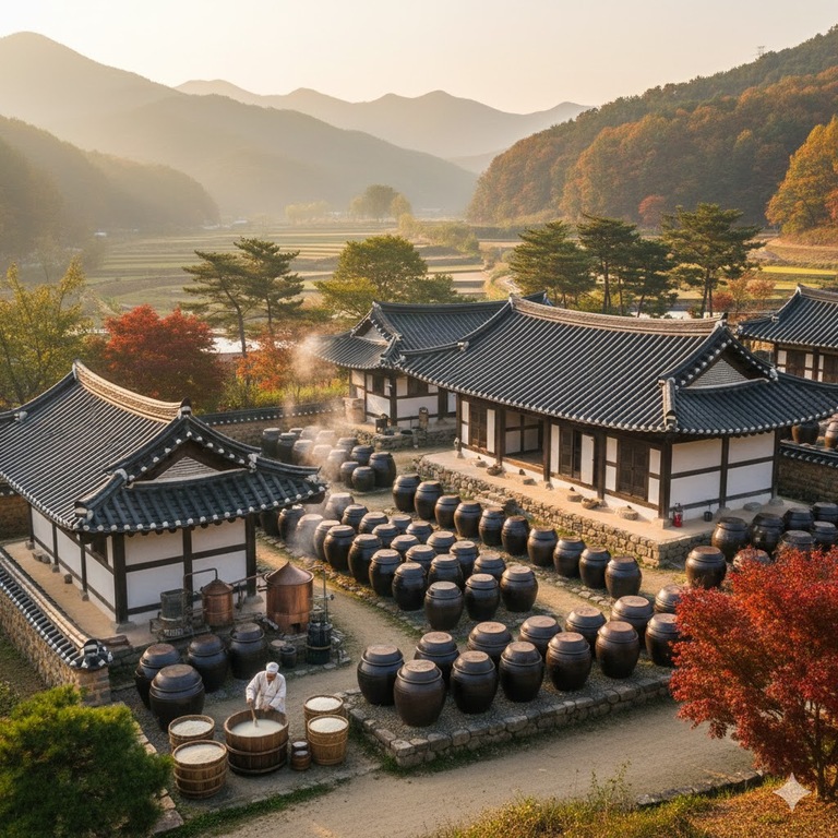 전통 양조장 풍경 이미지