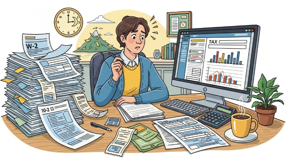 세금 신고하는 일러스트 이미지 3