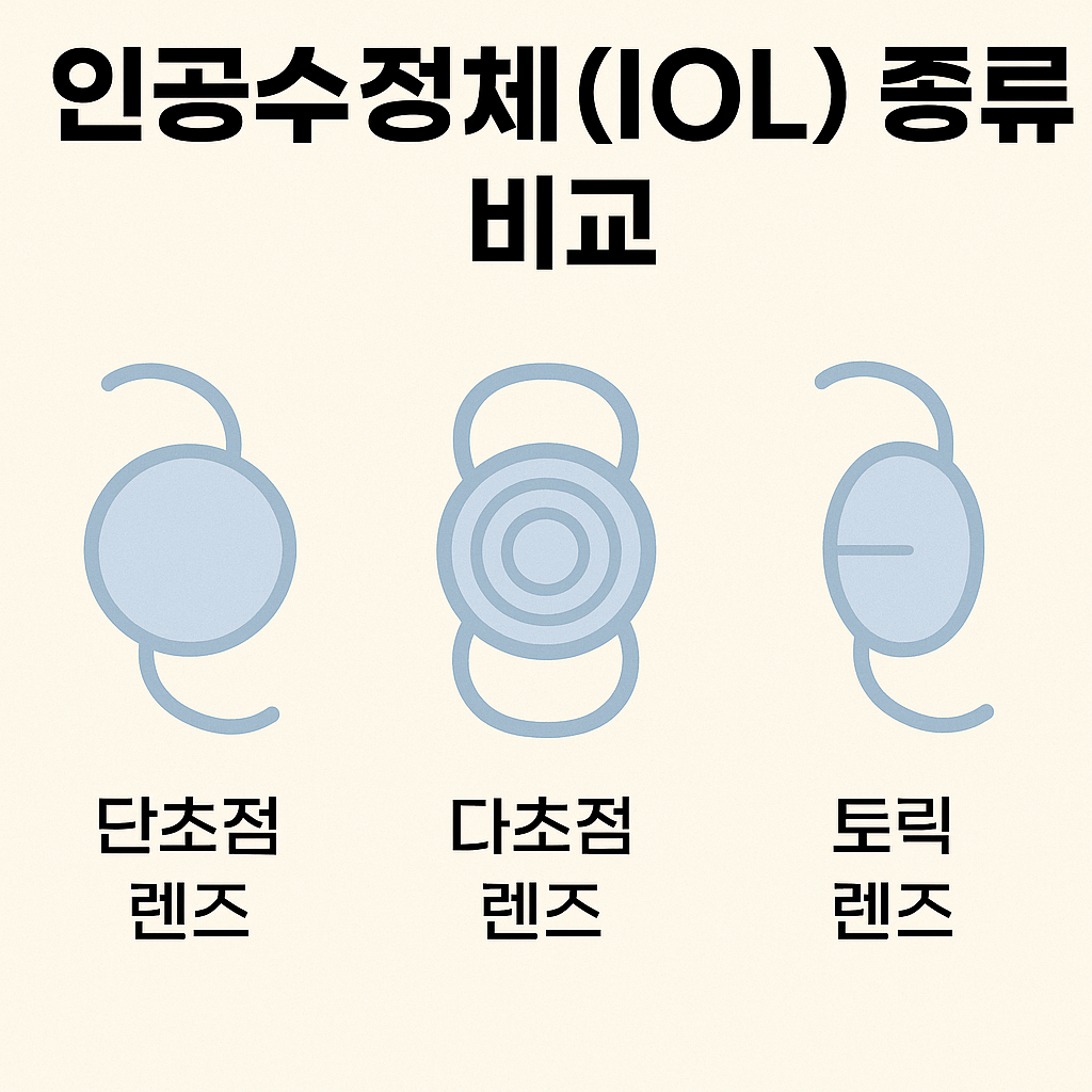 인공수정체 렌즈 비교