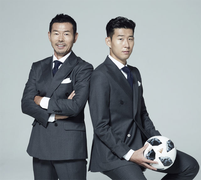 손흥민 선수와 그의 아버지 손웅정이 함께 찍은 사진