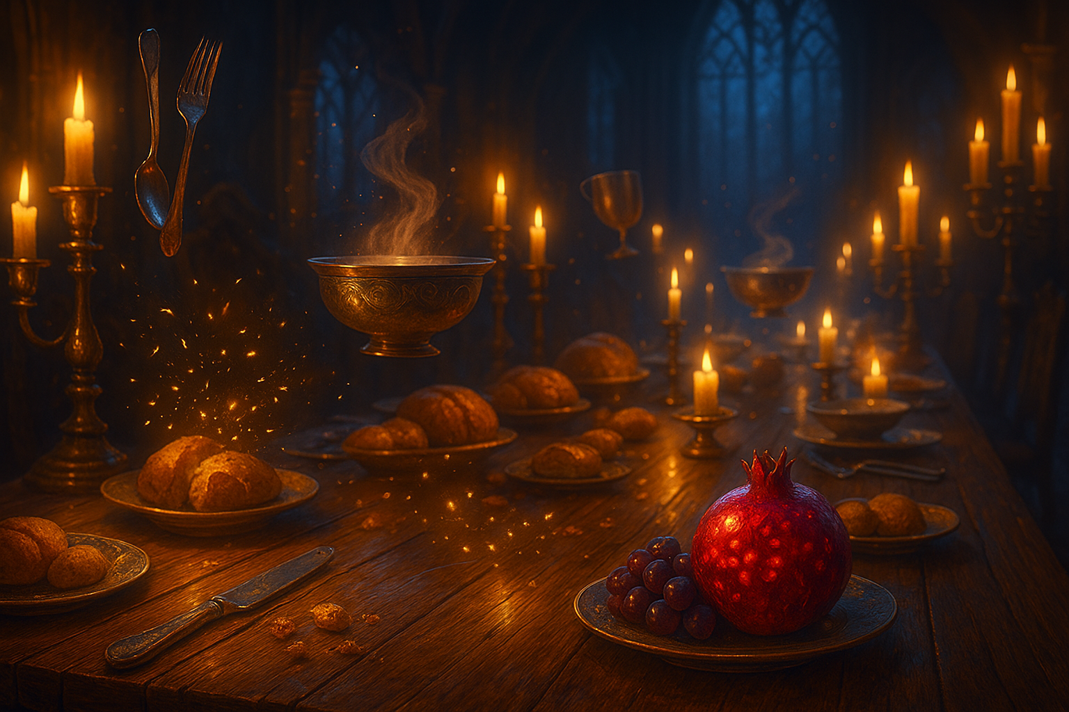 가족 영화 속 식탁을 표현