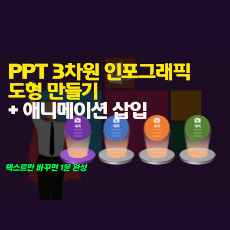 자동으로 바뀌는 3차원 인포그래픽 도형 만들기 + 애니메이션 삽입