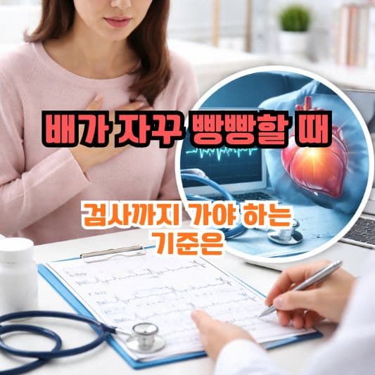 배에 가스가 차는 느낌이 반복될 때 검사 기준을 차분히 살펴보는 일상 이미지