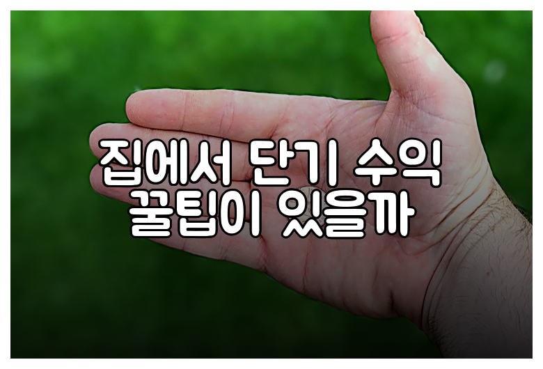 집에서 단기 수익 꿀팁이 있을까