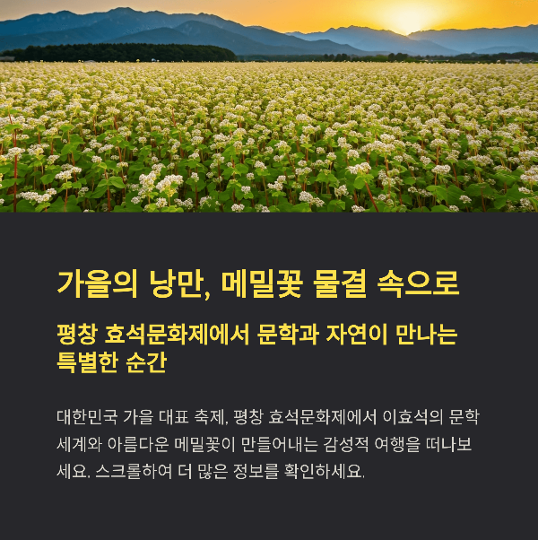 2025 평창 효석문화제 완벽 가이드, 일정, 프로그램, 관람 꿀팁