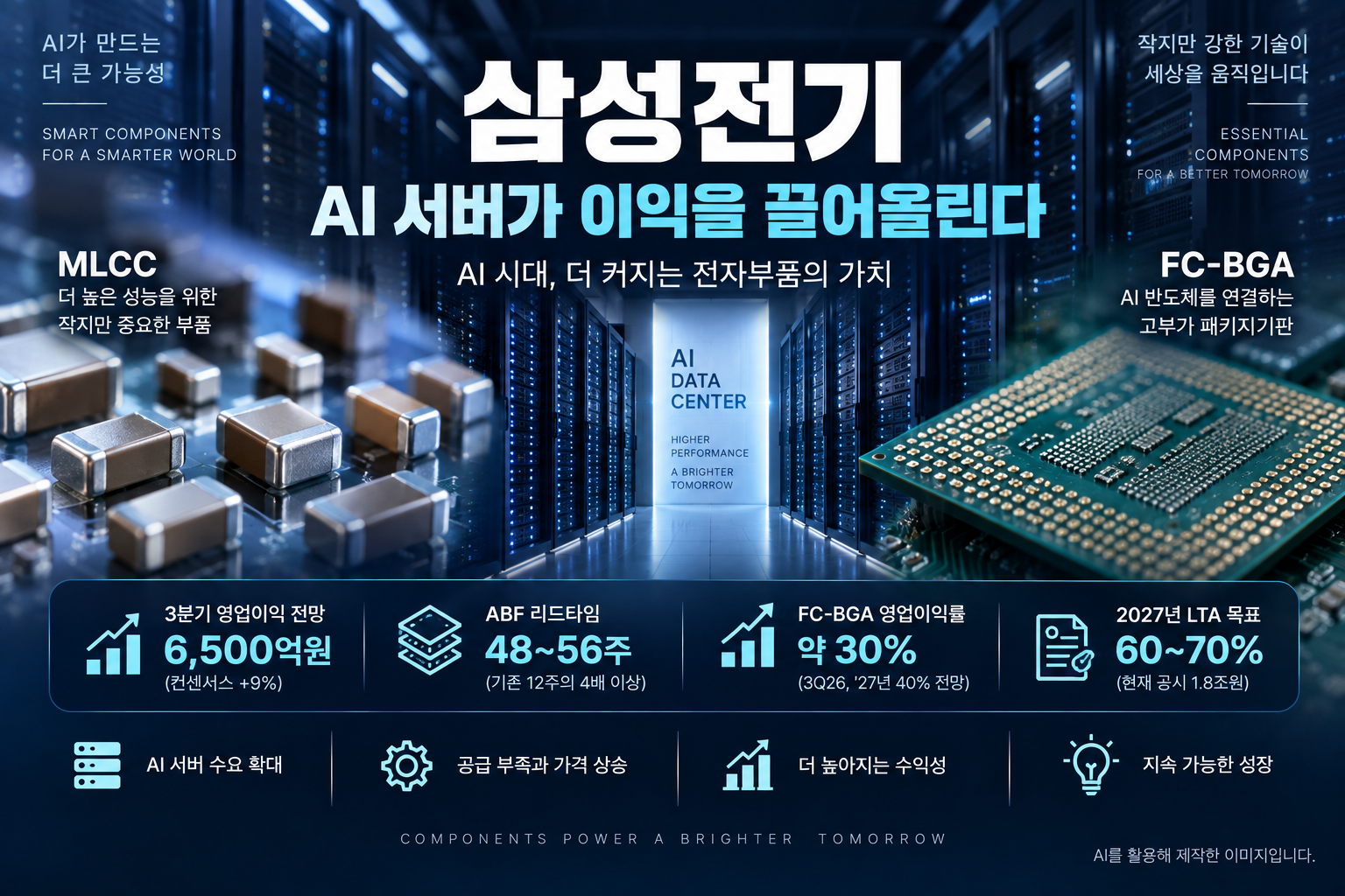 AI 서버 수요 확대로 MLCC와 FC-BGA 수익성 개선이 기대되는 삼성전기 기업분석