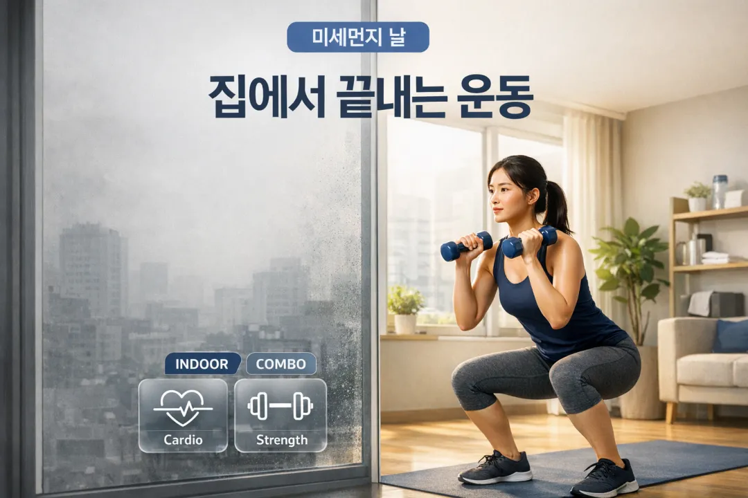 미세먼지 심한 날 운동법, 집에서 끝내는 유산소 근력 콤보