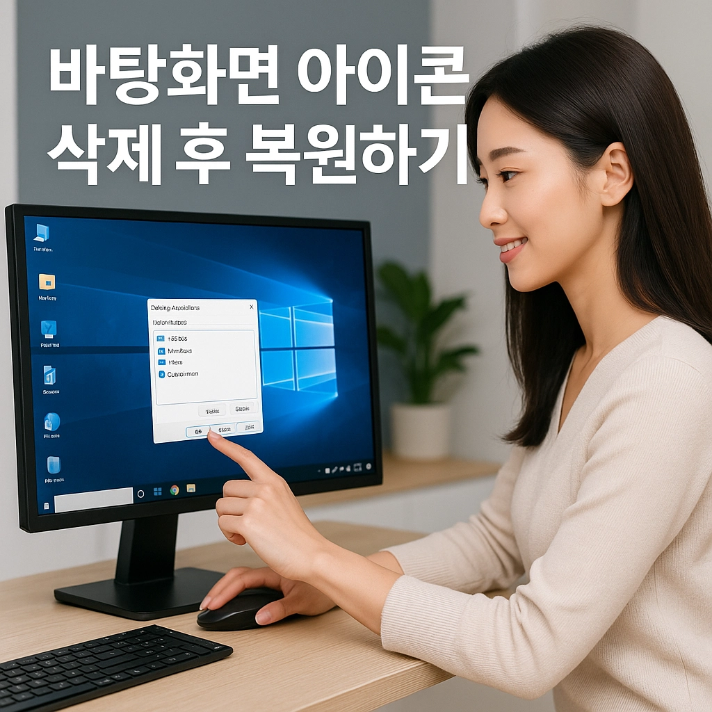 바탕화면 아이콘 삭제 후 복원하기