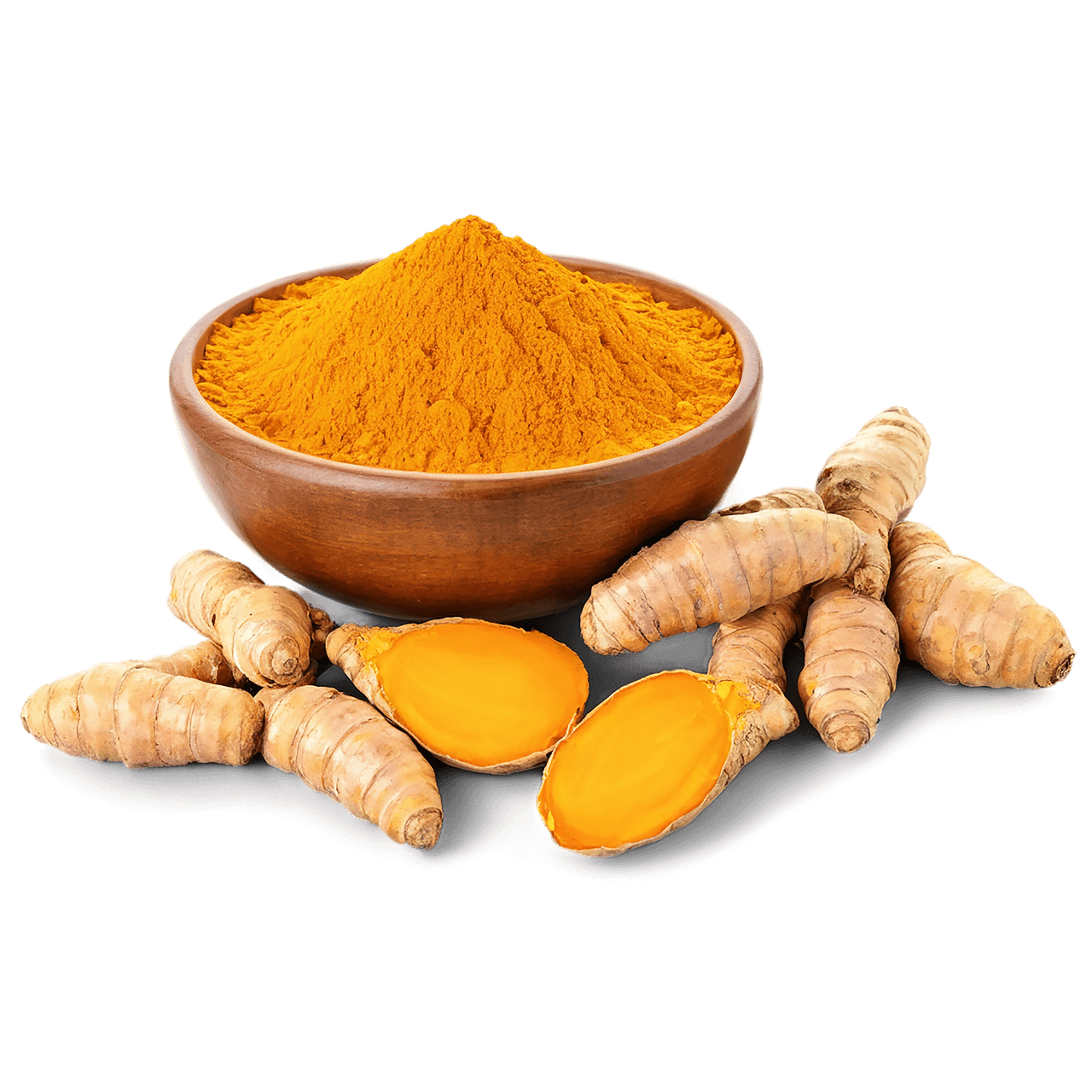 주요 활성 성분인 커큐민(Curcumin)은 항염증, 항산화, 항암 효과를 지니고 있습니다.