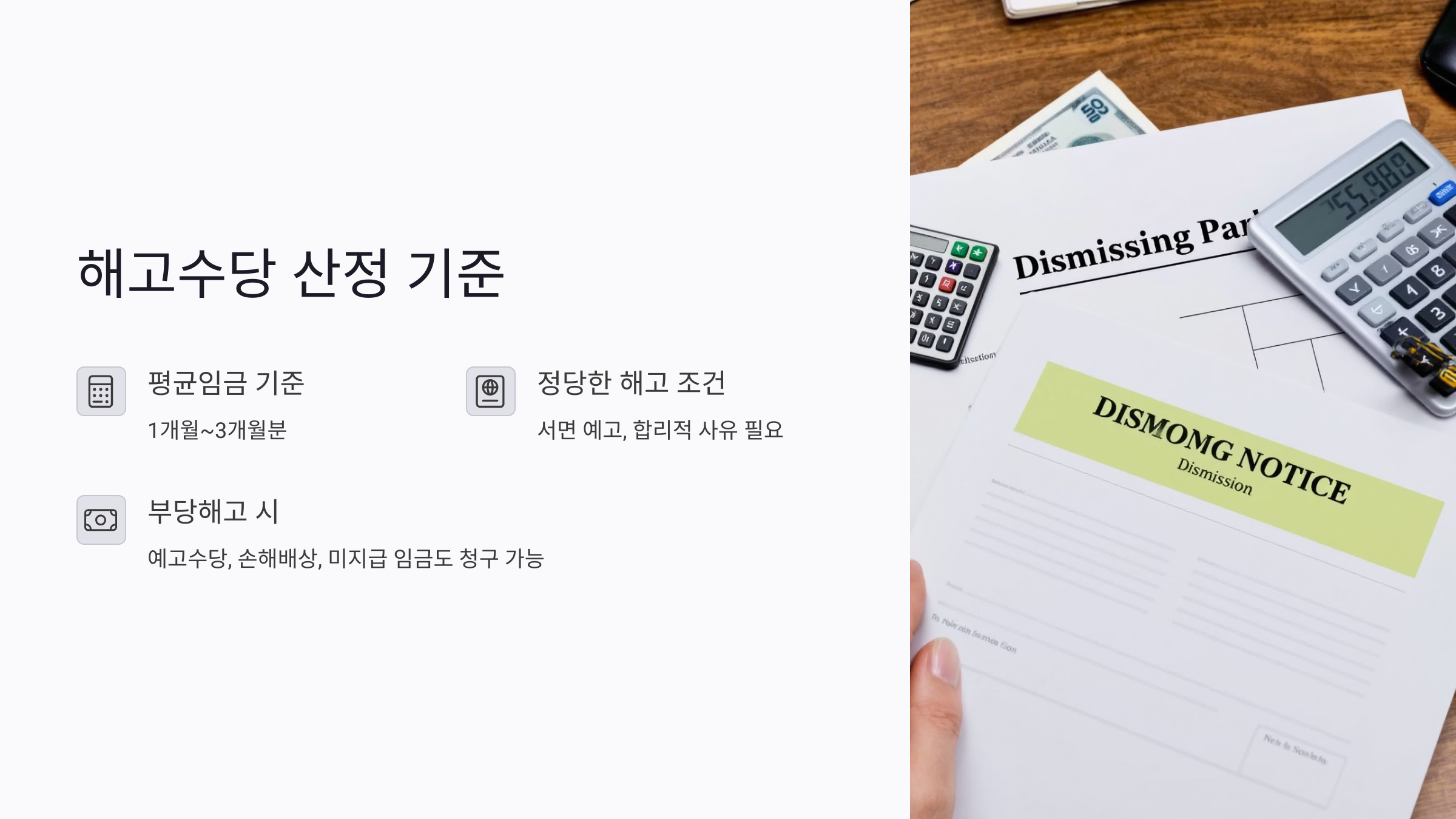해고수당 산정 기준과 핵심 조건 다시 보기