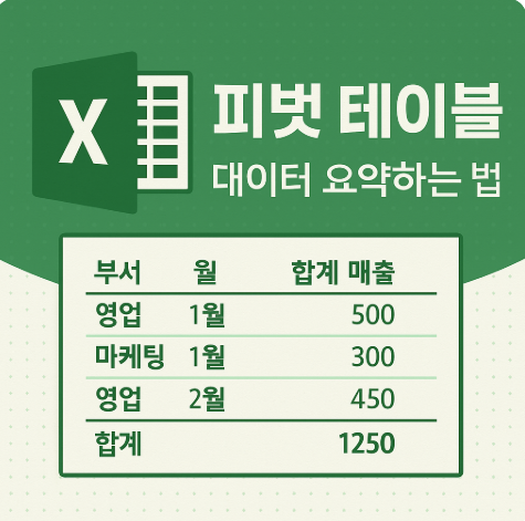 피벗 테이블로 데이터 요약하는 방법
