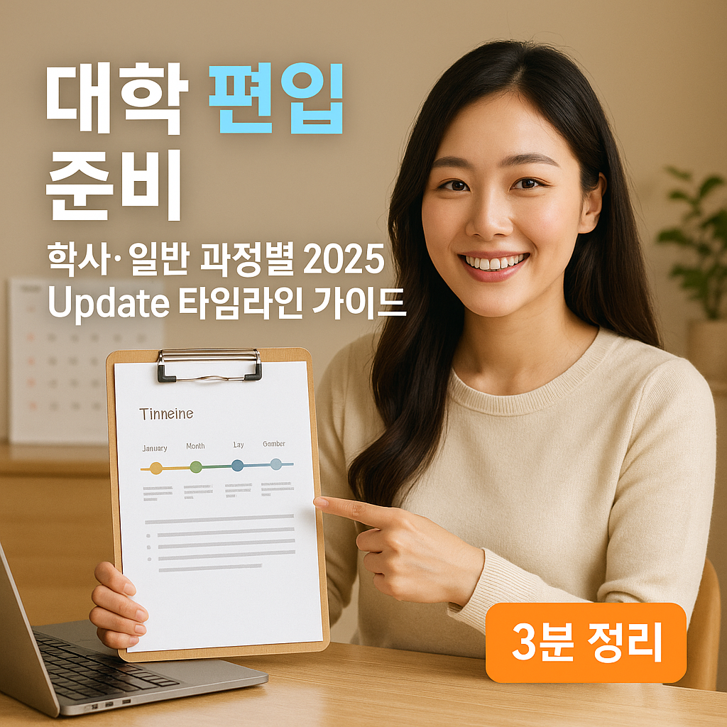 대학 편입 준비 | 학사·일반 과정별 2025 Update 타임라인 가이드