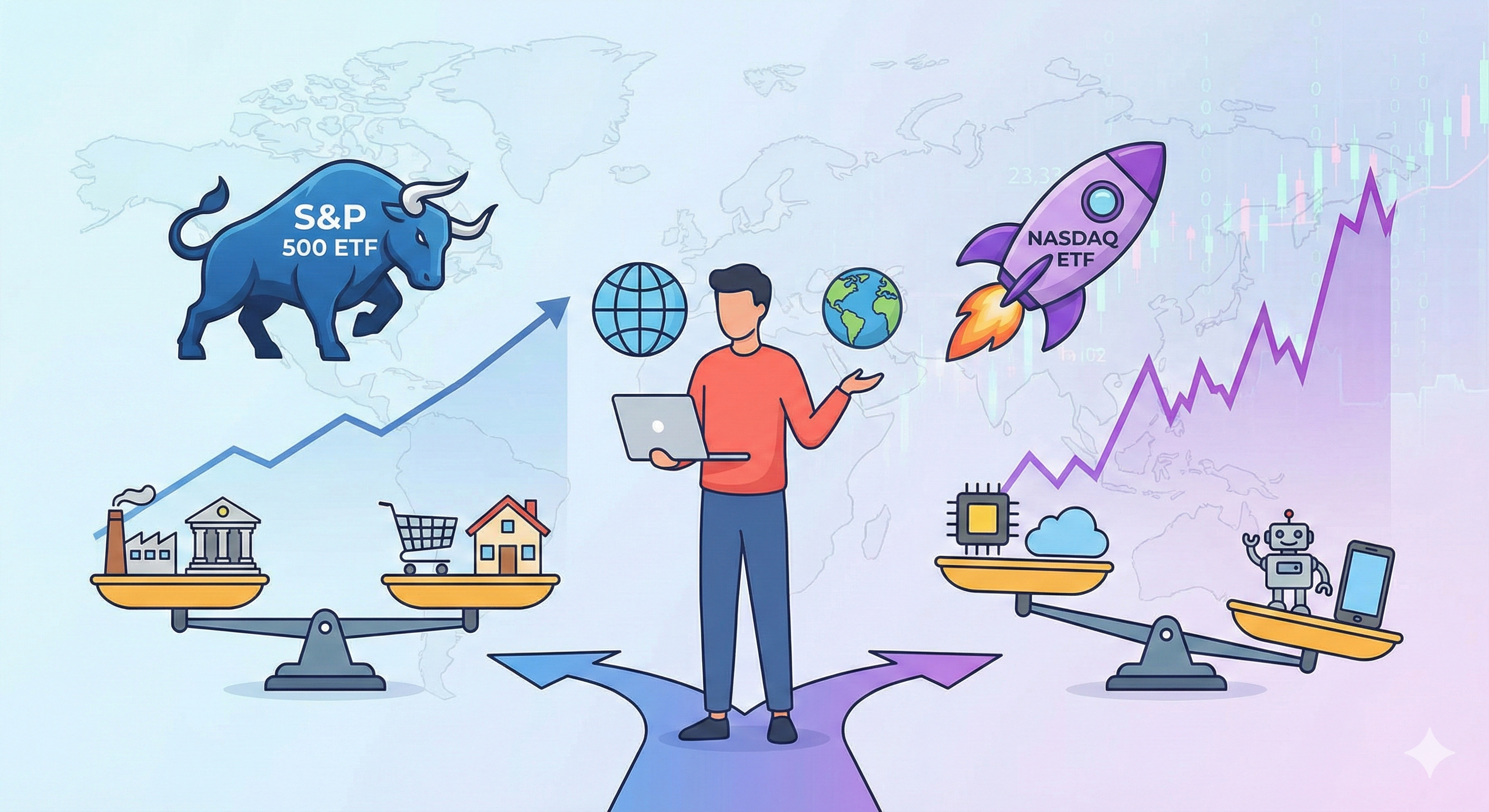 해외 주식 투자 입문 S&amp;P500과 나스닥 ETF 비교 분석