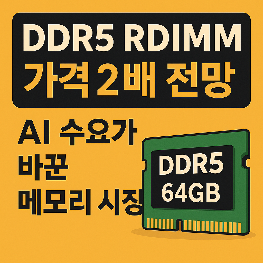 DDR5 RDIMM 가격 폭등 전망 &mdash; AI 수요 증가로 인한 메모리 시장 구조 변화