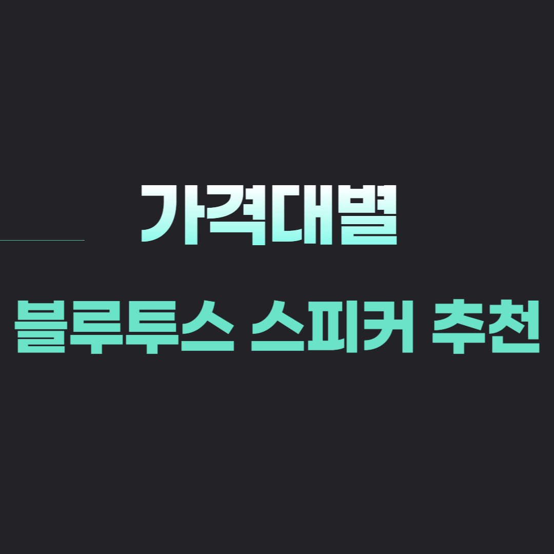 가성비부터 프리미엄까지! 가격대별 블루투스 스피커 추천 TOP 5