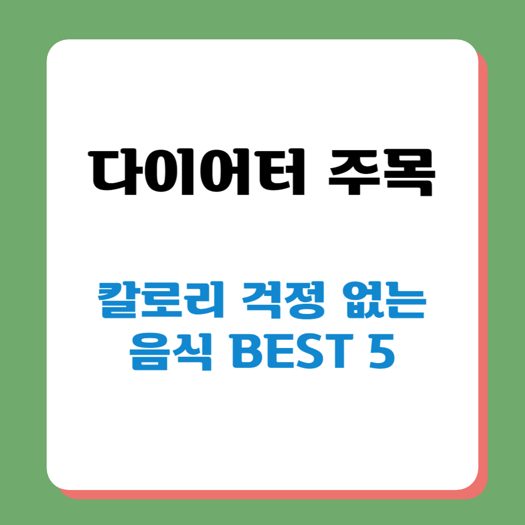 다이어트에 필요한 식단 관리